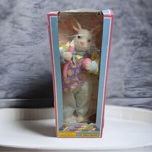Vintage Dan Dee Musical Animated Bunny Tall Easter